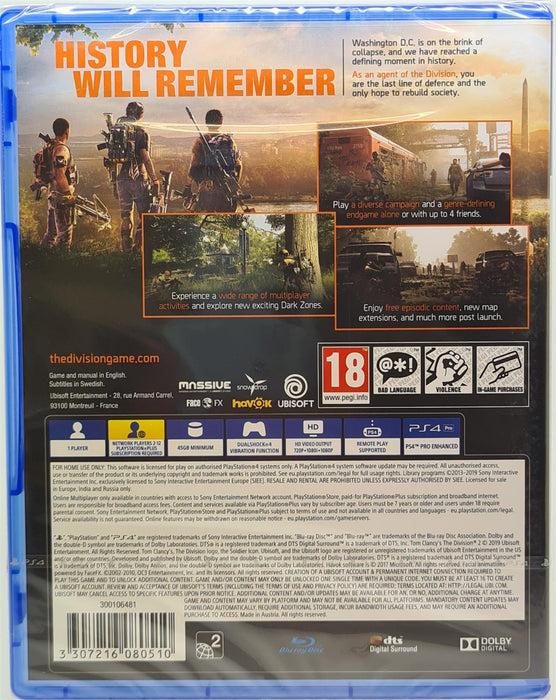 PS4 - The Division 2 - PlayStation 4 Brand New Sealed