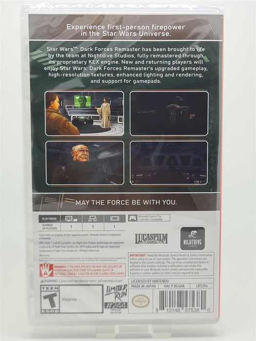 Nintendo Switch - Star Wars Dark Forces Remastered Limited Run #244 Brand New Sealed