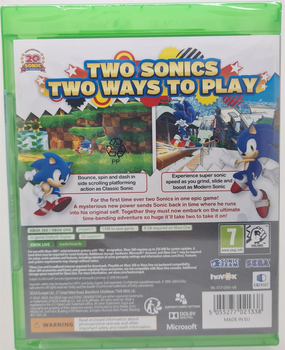 Sonic Generations Xbox One / Xbox 360 Brand New Sealed