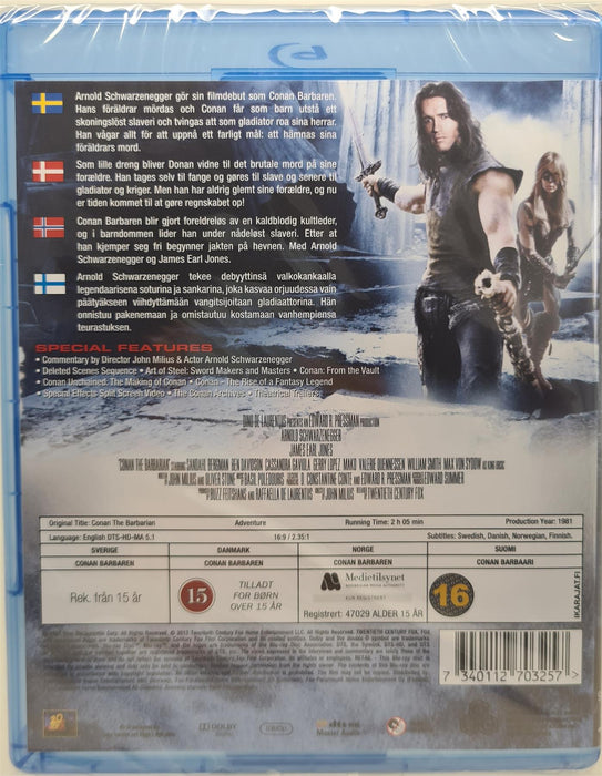 Blu-ray - Conan the Barbarian (Danish Import) English Language Brand New Sealed