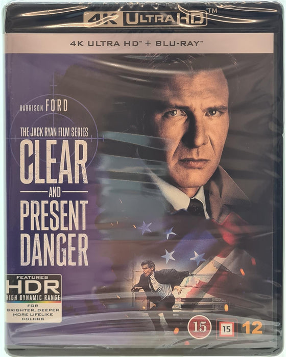 Clear & Present Danger 4K Ultra HD Blu-ray Danish Import English Language New Sealed