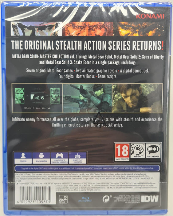 PS4 - Metal Gear Solid Vol.1 Master Collection PlayStation 4 Brand New Sealed