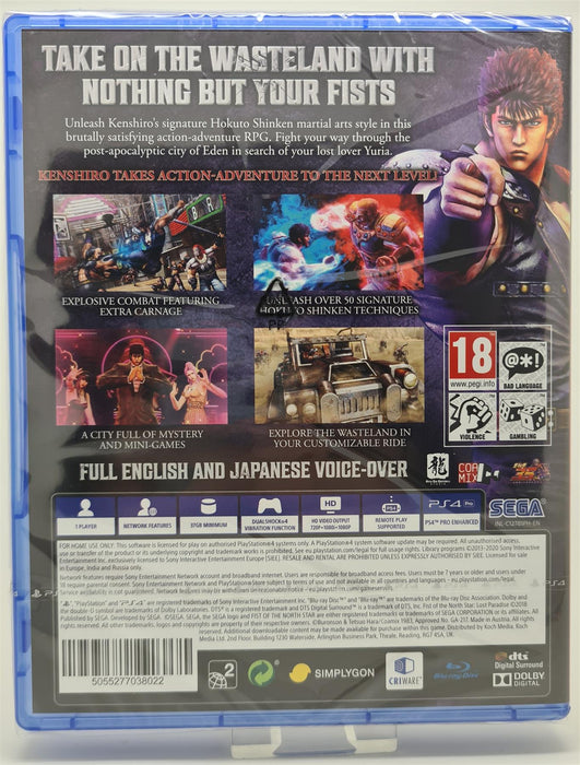 PS4 - Fist of the North Star: Lost Paradise PlayStation 4 Brand New Sealed