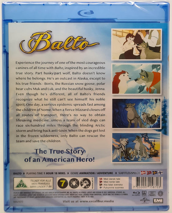 Blu-ray - Balto 1 (Danish Import) English Language Brand New Sealed