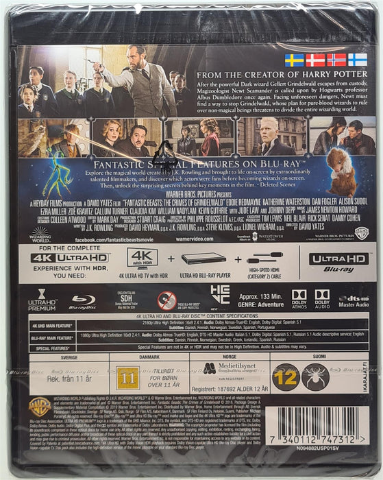 Fantastic Beasts The Crimes of Grindelwald 4K Ultra HD Blu ray Danish Hardy Games