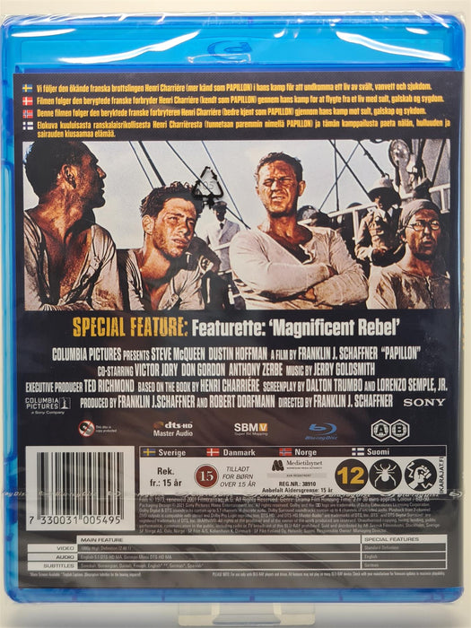 Blu-ray - Papillon - Steve McQueen (Danish Import) English Language Brand New Sealed