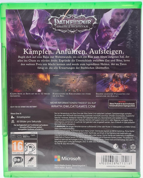 Xbox One - Pathfinder: Wrath of the Righteous Limited Edition Brand New Sealed