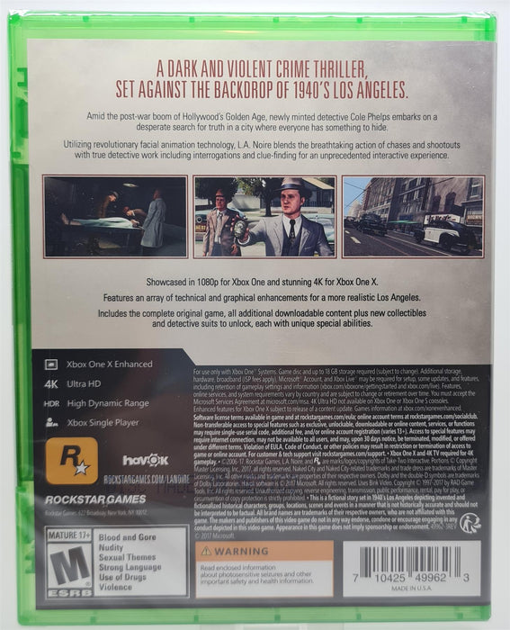 Xbox One - L.A. Noire Brand New Sealed