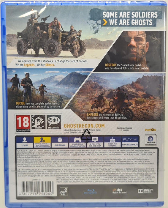 PS4 - Tom Clancy's Ghost Recon Wildlands PlayStation 4 Brand New Sealed