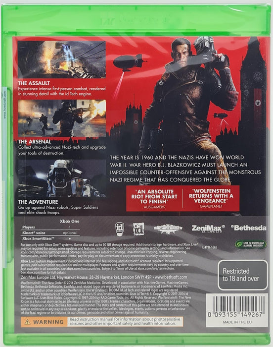 Xbox One - Wolfenstein The New Order Brand New Sealed