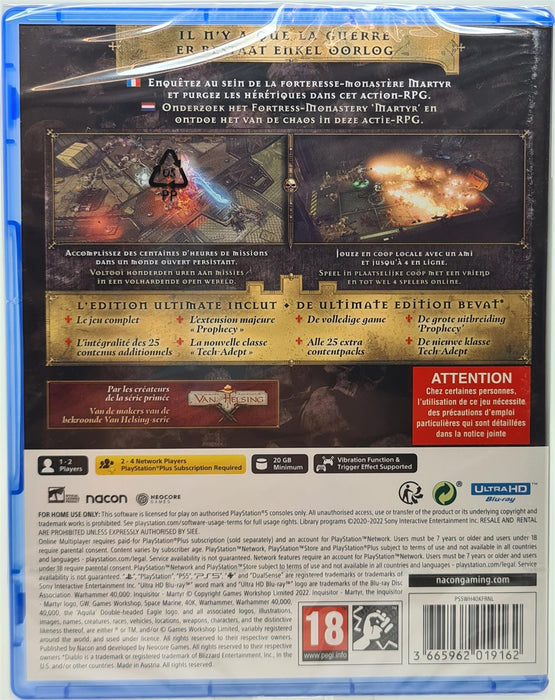 PS5 - Warhammer 40k: Inquisitor Martyr Ultimate Edition PlayStation 5 Brand New Sealed