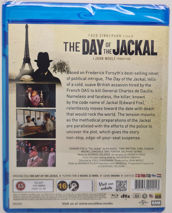 Blu-ray - The Day of the Jackal (Danish Import) English Language New Sealed