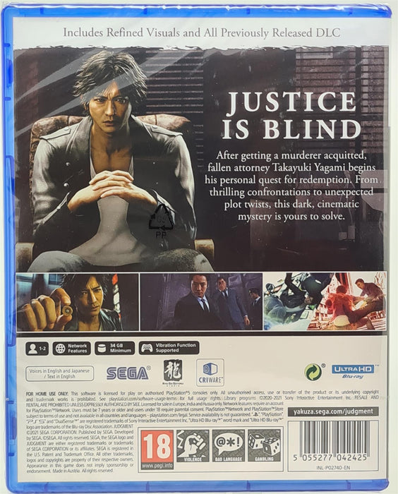 PS5 - Judgment - PlayStation 5 Brand New Sealed