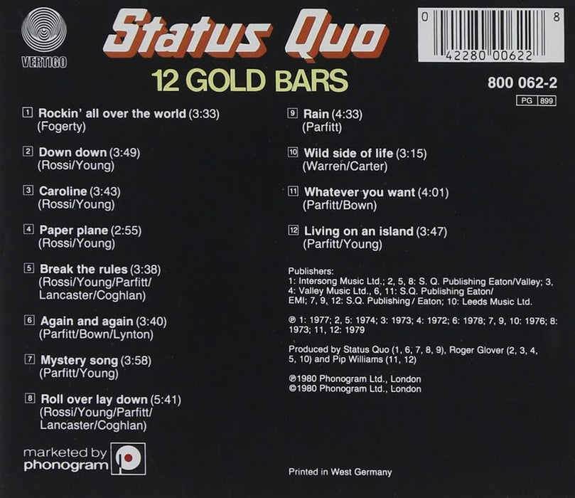 CD - Status Quo: 12 Gold Bars Brand New Sealed