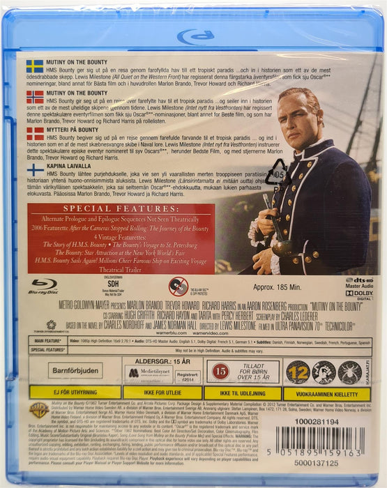 Blu-ray - Mutiny On The Bounty (1962) Danish Import English Language