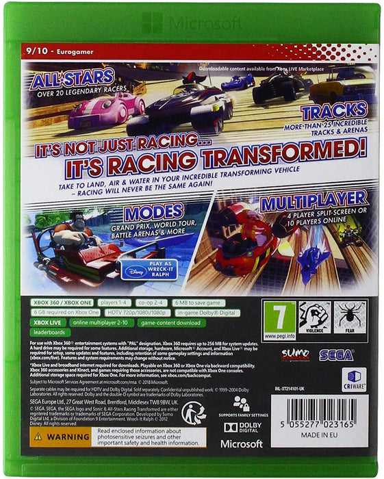 Video Game Xbox 360 - Sonic and All Stars Racing Transformed Xbox 360 / Xbox One Brand New Sealed