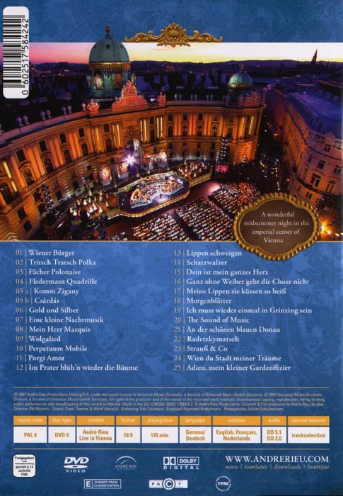 DVD - Andre Rieu: Live in Vienna [DVD Brand New Sealed