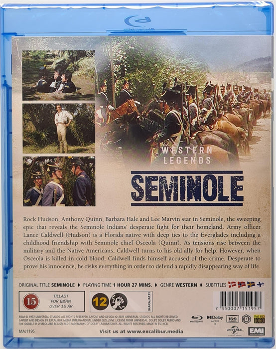 Blu-ray -  Seminole (Danish Import) English Language Rock Hudson