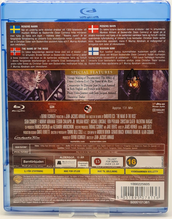 Blu-ray -  The Name Of The Rose (Danish Import) English Language