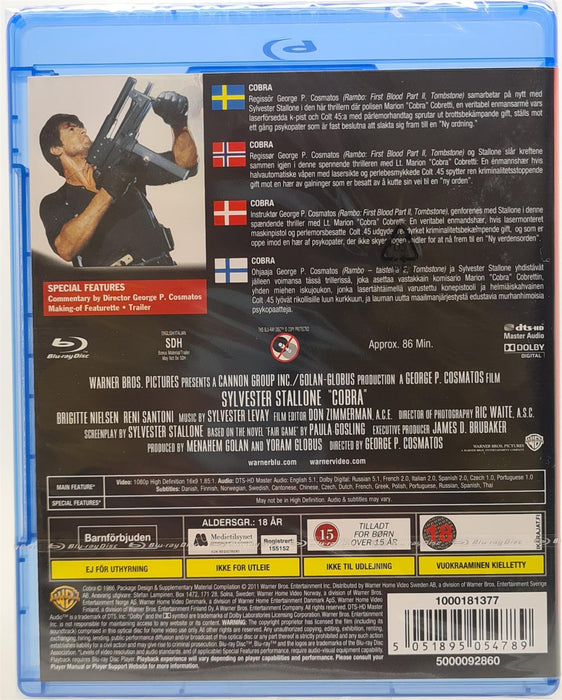 Blu-ray - Cobra  (Danish Import) Plays In English
