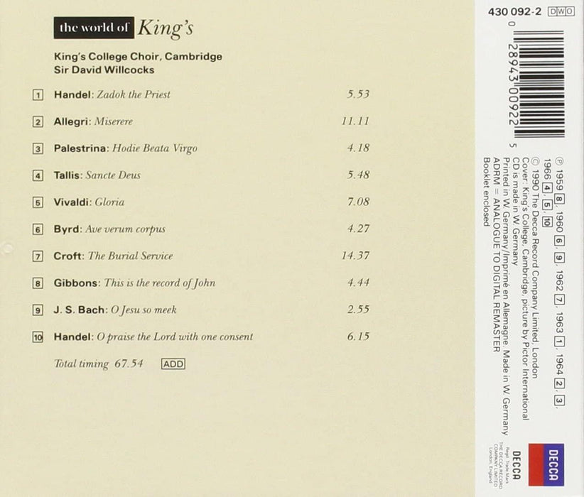 King's College Choir World of King's CD