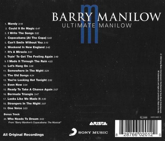 CD -  Barry Manilow Ultimate Manilow