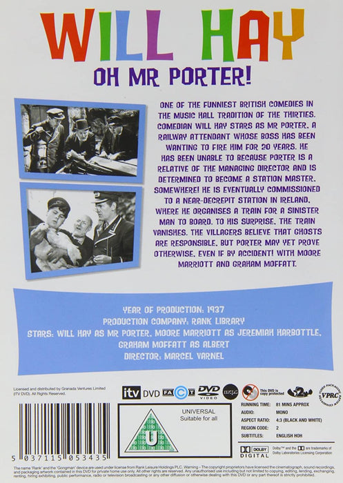 DVD - Will Hay - Oh Mr Porter!