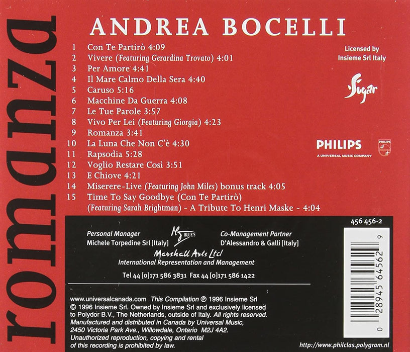 Andrea Bocelli / Romanza CD