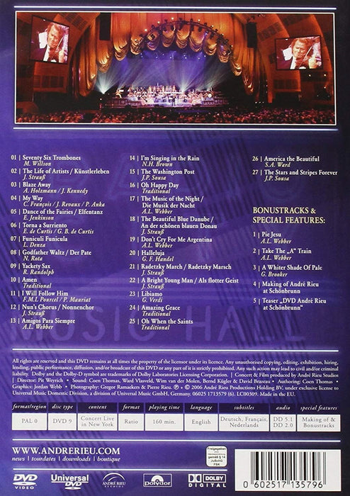 André Rieu - New York Memories DVD