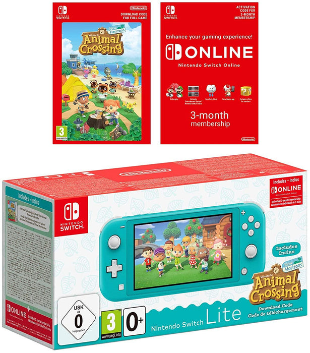Nintendo Switch Lite (Turquoise) Animal Crossing New Horizons + NSO 3 months Brand New