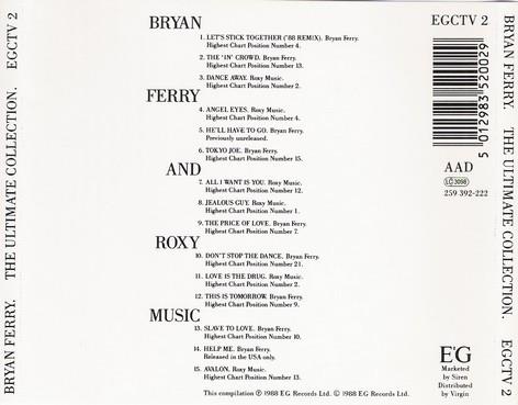 CD - Bryan Ferry With Roxy Music ‎– The Ultimate Collection