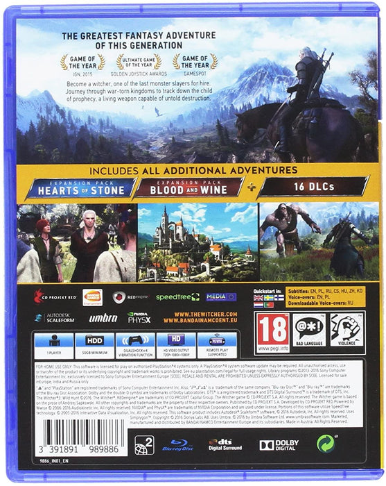 PS4 - The Witcher 3 GOTY Game of the Year Edition PlayStation 4