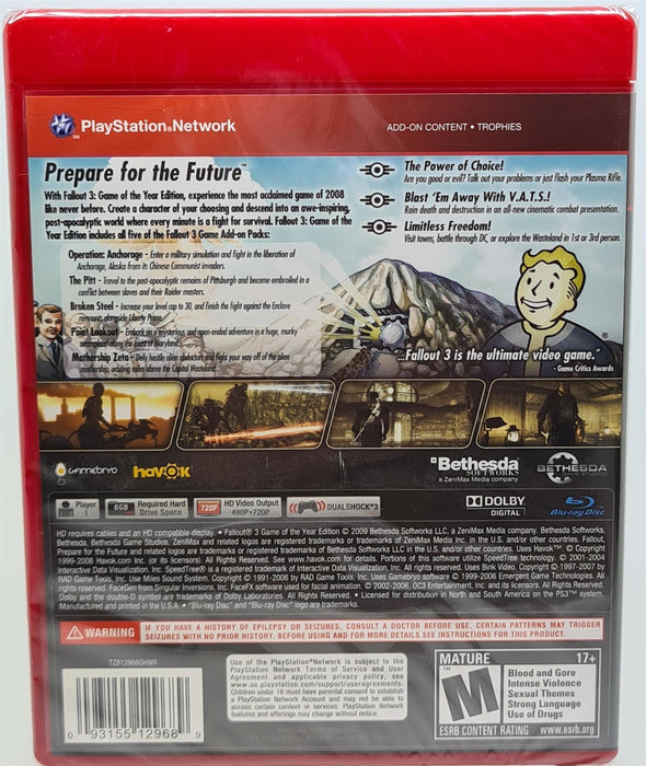 PS3 - Fallout 3 Game of the Year GOTY Edition PlayStation 3