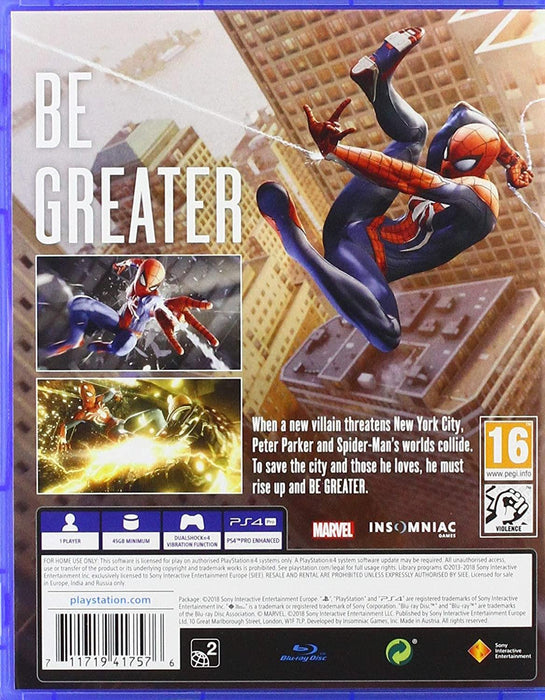 Marvel’s Spider-Man - PS4 PlayStation 4 - Brand New Sealed