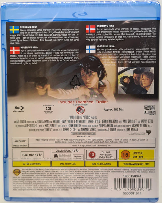 Blu-ray - Point Of No Return (The Assassin) (Danish Import) English Language