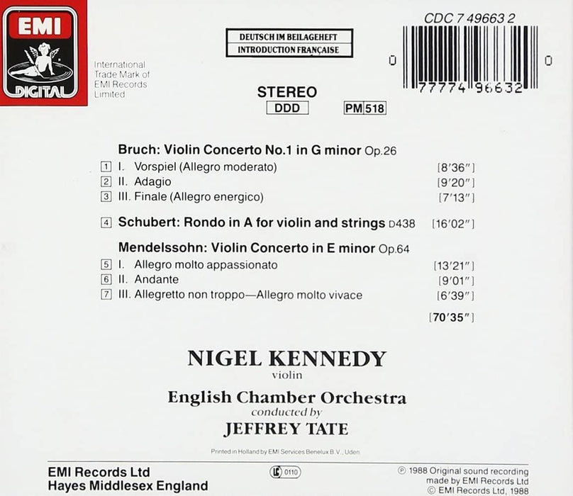 CD - Nigel Kennedy: Mendelssohn, Bruch: Violin Concertos Brand New Sealed